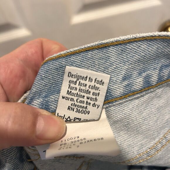 Calvin Klein Shorts VTG 90s Light Blue Wash Classic Fit Button Fly Made USA 7/M - Picture 8 of 10